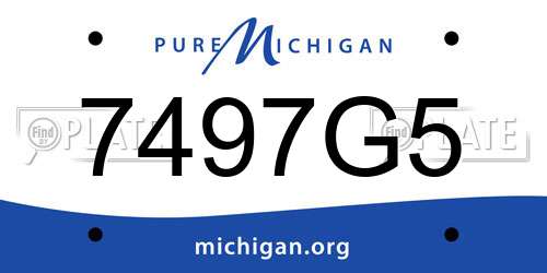 7497G5 Michigan License Plate