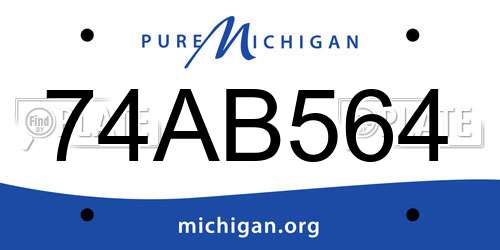 74AB564 Michigan License Plate