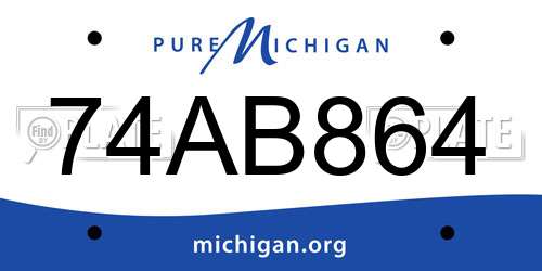 74AB864 Michigan License Plate