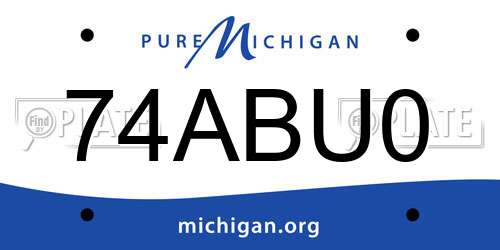 74ABU0 Michigan License Plate
