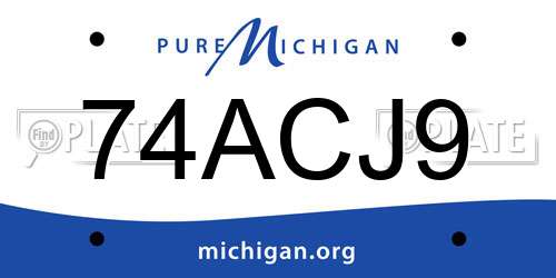 74ACJ9 Michigan License Plate