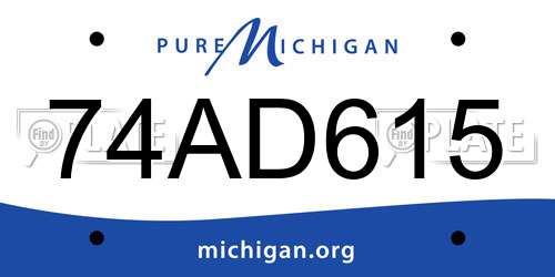 74AD615 Michigan License Plate