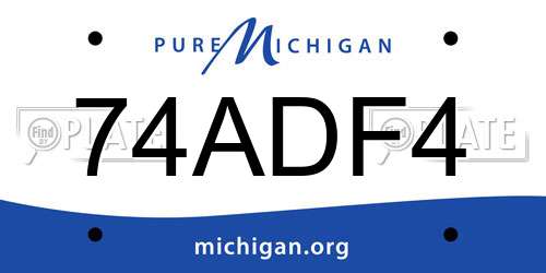 74ADF4 Michigan License Plate