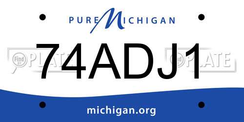 74ADJ1 Michigan License Plate