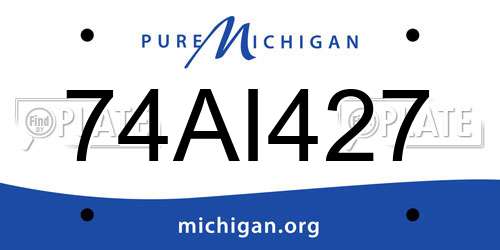 74AI427 Michigan License Plate