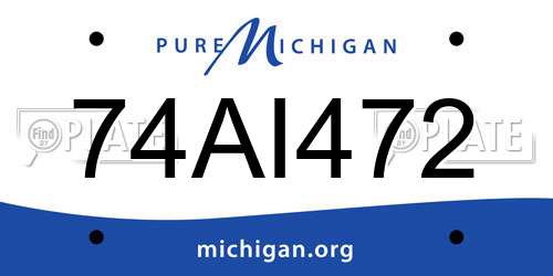 74AI472 Michigan License Plate