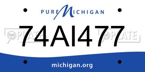 74AI477 Michigan License Plate