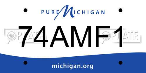 74AMF1 Michigan License Plate