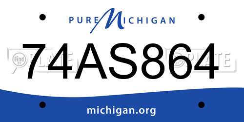 74AS864 Michigan License Plate