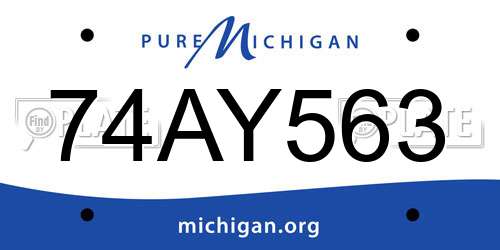 74AY563 Michigan License Plate