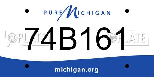 74B161 Michigan License Plate