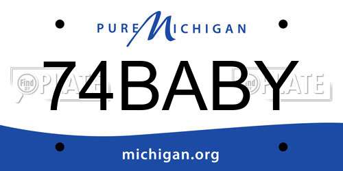 74BABY Michigan License Plate