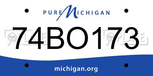 74BO173 Michigan License Plate