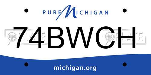 74BWCH Michigan License Plate
