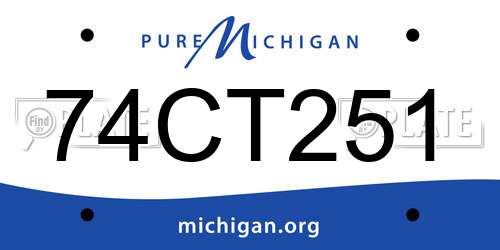 74CT251 Michigan License Plate