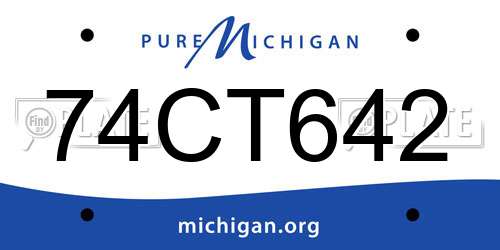 74CT642 Michigan License Plate