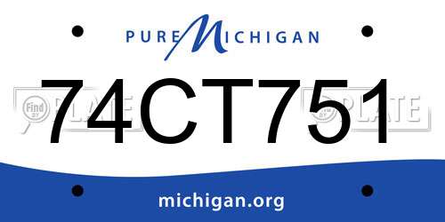 74CT751 Michigan License Plate