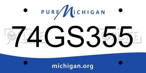 74GS355 Michigan License Plate