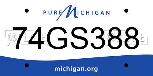 74GS388 Michigan License Plate