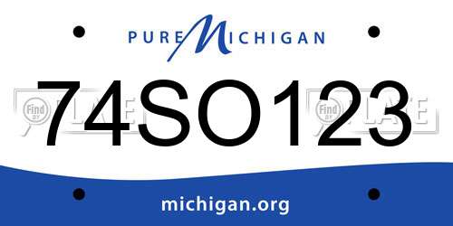74SO123 Michigan License Plate