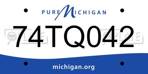 74TQ042 Michigan License Plate
