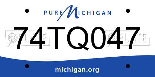 74TQ047 Michigan License Plate