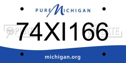 74XI166 Michigan License Plate