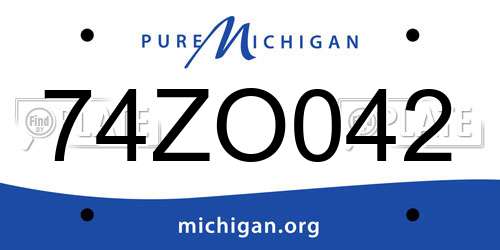 74ZO042 Michigan License Plate