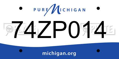 74ZP014 Michigan License Plate