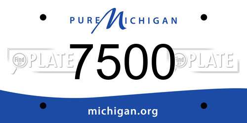 7500 Michigan License Plate
