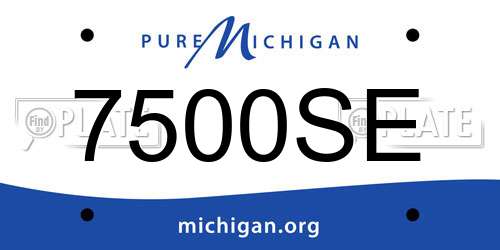 7500SE Michigan License Plate