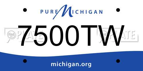 7500TW Michigan License Plate