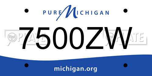 7500ZW Michigan License Plate