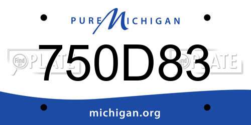 750D83 Michigan License Plate