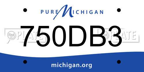 750DB3 Michigan License Plate