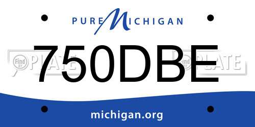 750DBE Michigan License Plate