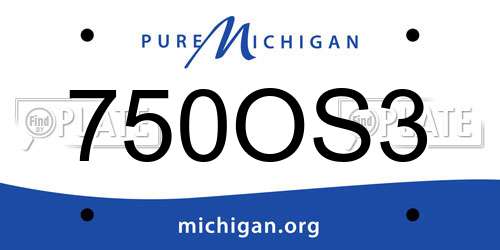 750OS3 Michigan License Plate