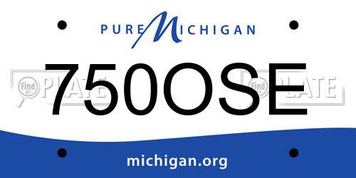 750OSE Michigan License Plate
