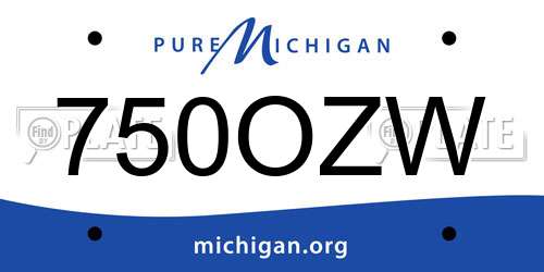 750OZW Michigan License Plate