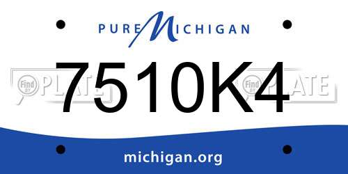 7510K4 Michigan License Plate