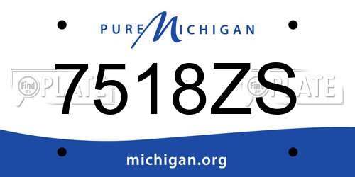 7518ZS Michigan License Plate