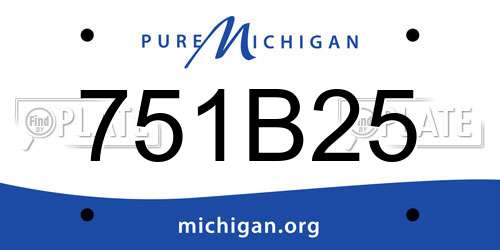 751B25 Michigan License Plate