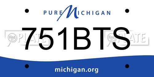 751BTS Michigan License Plate