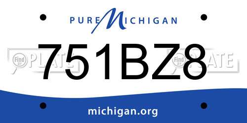 751BZ8 Michigan License Plate