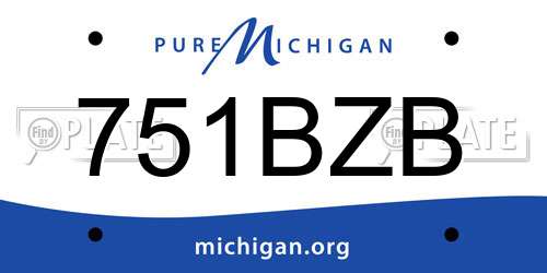 751BZB Michigan License Plate