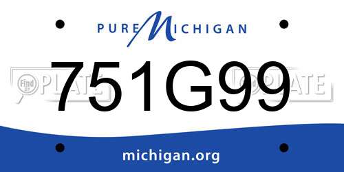 751G99 Michigan License Plate