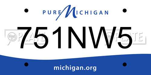 751NW5 Michigan License Plate