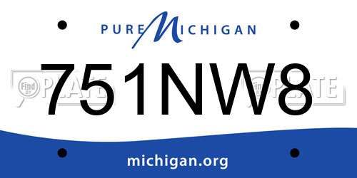 751NW8 Michigan License Plate