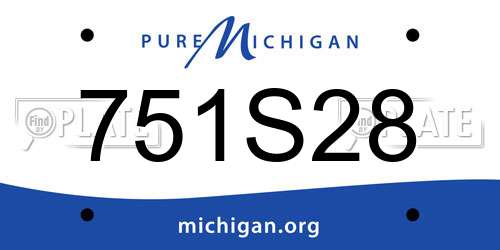 751S28 Michigan License Plate