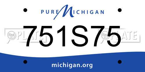751S75 Michigan License Plate